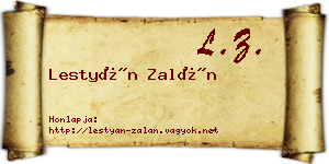 Lestyán Zalán névjegykártya