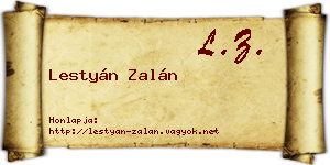 Lestyán Zalán névjegykártya